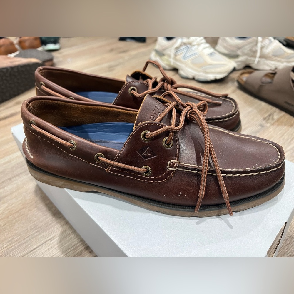 Sperry Men's Leather Boat Shoes in Rich Brown